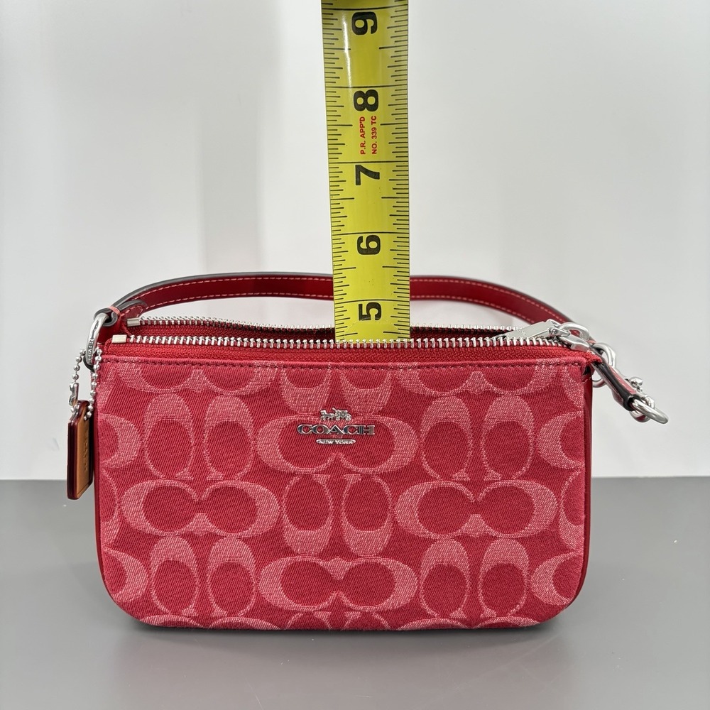 Coach Nolita 19 In Signature Denim‎ CCZ48 denim/Silver/True Red - Picture 7 of 9